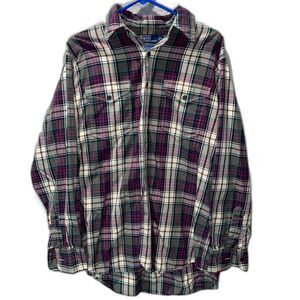 Polo by Ralph Lauren Mens Woodsman Workshirt 100% Cotton Plaid Button Down Sz M